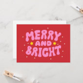 レトロメリーアンドブライトホリデーデザイン カード (正面/裏面インサイチュ)