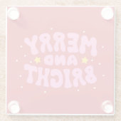 レトロメリーアンドブライトホリデーデザイン ガラスコースター (裏面)