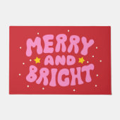 レトロメリーアンドブライトホリデーデザイン ドアマット (正面)