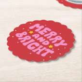 レトロメリーアンドブライトホリデーデザイン ペーパーコースター (アングル)