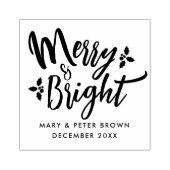 レトロメリーキュートで明るいクリスマスタイポグラフィ ラバースタンプ (インプリント)