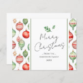 レトロメリークリスマスウォーターカラーツリーオーナメント (正面/裏面)