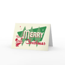 レトロメリークリスマスサンタカード