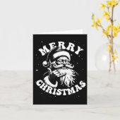 レトロメリークリスマスサンタシャカハワイアンサーフスク カード (黄色い花)