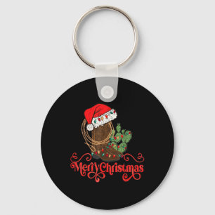 レトロメリークリスマスサンタハットカウボーイブーツウェスタンCh キーホルダー