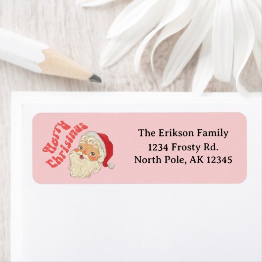 レトロメリークリスマスサンタ住所 シール (インサイチュ)