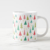 レトロメリークリスマスツリーおもしろいホリデーパターン ジャンボコーヒーマグカップ (右)