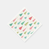 レトロメリークリスマスツリーおもしろいホリデーパターン スタンダードカクテルナプキン (角)
