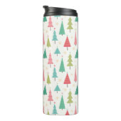 レトロメリークリスマスツリーおもしろいホリデーパターン タンブラー (回転右)