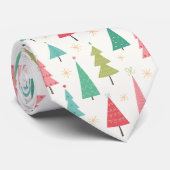 レトロメリークリスマスツリーおもしろいホリデーパターン ネクタイ (ロール)