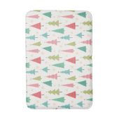 レトロメリークリスマスツリーおもしろいホリデーパターン バスマット (正面縦)