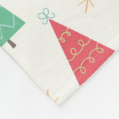 レトロメリークリスマスツリーおもしろいホリデーパターン フリースブランケット (角)