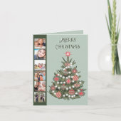 レトロメリークリスマスツリーの写真 カード (正面)