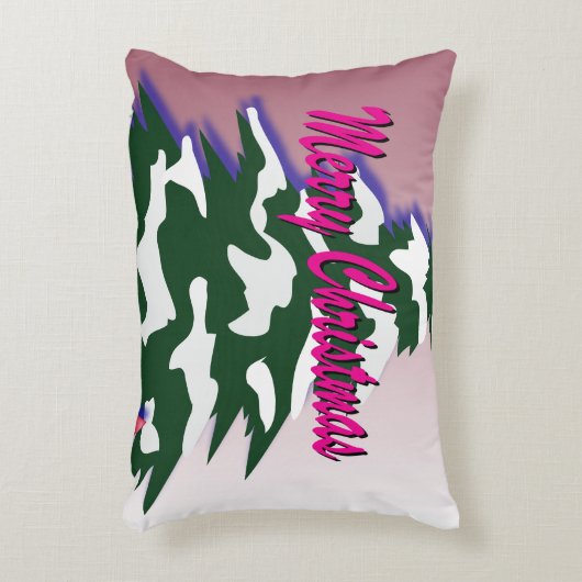 レトロメリークリスマスツリーフェスティバルシーズン アクセントクッション (正面(垂直))