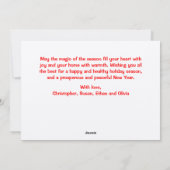 レトロメリークリスマスツリー写真テンプレート シーズンカード (裏面)