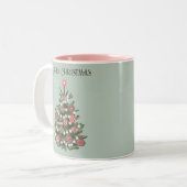 レトロメリークリスマスツリー ツートーンマグカップ (正面左)
