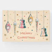 レトロメリークリスマスデコレーションウィンターホリデー 横断幕 (横)