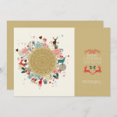 レトロメリークリスマスハッピー新年 シーズンカード (正面/裏面)