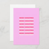 レトロメリークリスマスピンクホリデーデコー名門私立校風のル サンキューカード (正面/裏面)