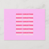 レトロメリークリスマスピンクホリデーデコー名門私立校風のル シーズンポストカード (正面)