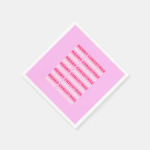 レトロメリークリスマスピンクホリデーデコー名門私立校風のル スタンダードカクテルナプキン (角)