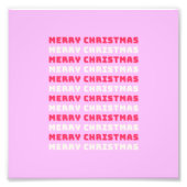 レトロメリークリスマスピンクホリデーデコー名門私立校風のル フォトプリント            (正面)