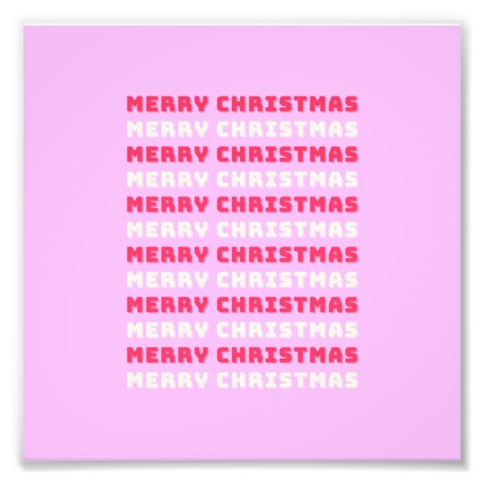 レトロメリークリスマスピンクホリデーデコー名門私立校風のル フォトプリント            (正面)