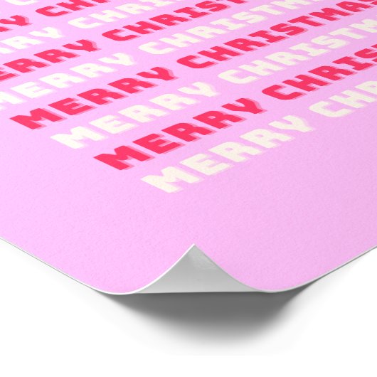 レトロメリークリスマスピンクホリデーデコー名門私立校風のル ポスター (角)