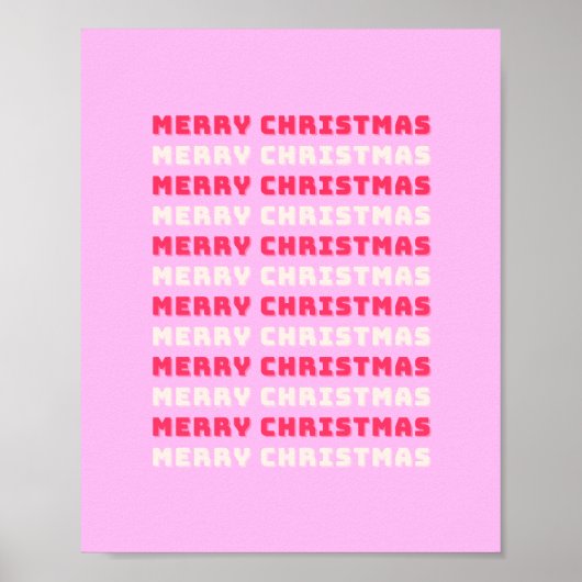 レトロメリークリスマスピンクホリデーデコー名門私立校風のル ポスター (正面)