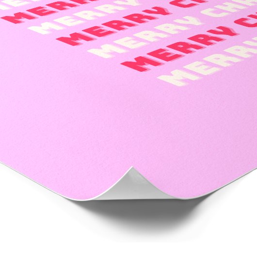 レトロメリークリスマスピンクホリデーデコー名門私立校風のル ポスター (角)