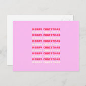 レトロメリークリスマスピンクホリデーデコー名門私立校風のル ポストカード (正面/裏面)