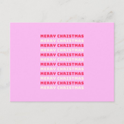 レトロメリークリスマスピンクホリデーデコー名門私立校風のル ポストカード (正面)