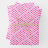 レトロメリークリスマスピンクホリデーデコー名門私立校風のル ラッピングペーパーシート (インサイチュ)