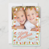 レトロメリークリスマスフォトカードワン写真 シーズンカード (正面)