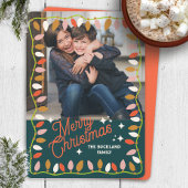 レトロメリークリスマスフォトカードワン写真 シーズンカード