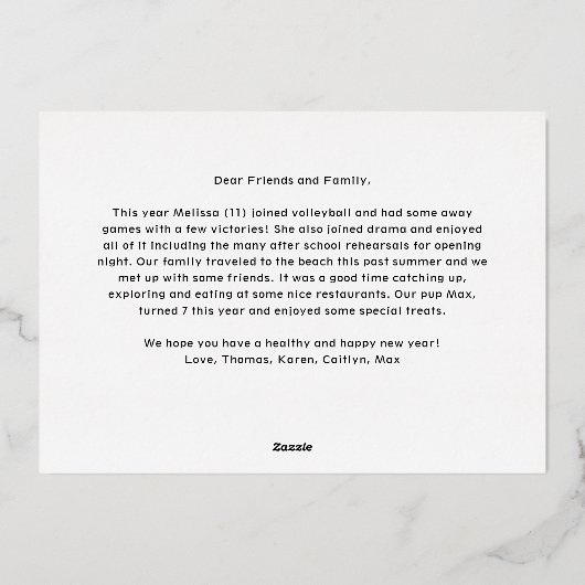 レトロメリークリスマスフォトコラージュ 箔シーズンカード (裏面)