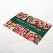 レトロメリークリスマスフォトコラージュ 箔シーズンカード (回転した状態)