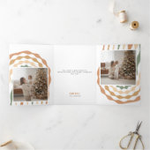 レトロメリークリスマスフォトトリフォールドフォールドカード 三つ折りカード (内部)