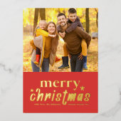 レトロメリークリスマスフォト 箔シーズンカード (正面)