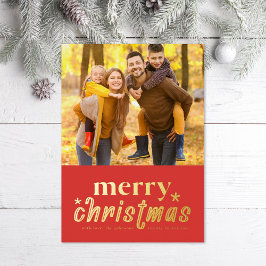 レトロメリークリスマスフォト 箔シーズンカード