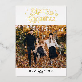 レトロメリークリスマスフォト 箔シーズンカード