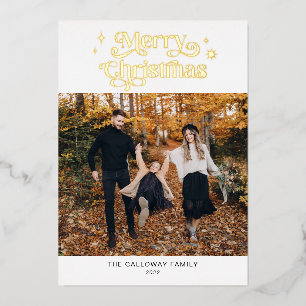 レトロメリークリスマスフォト 箔シーズンカード