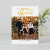 レトロメリークリスマスフォト 箔シーズンカード (立ち正面)