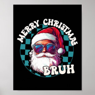 レトロメリークリスマスブおもしろいルサンタクールクロース ポスター