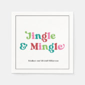 レトロメリークリスマスブライトおもしろいホリデークリスマス スタンダードカクテルナプキン (正面)