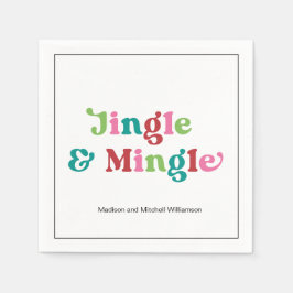 レトロメリークリスマスブライトおもしろいホリデークリスマス スタンダードカクテルナプキン