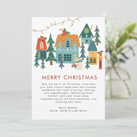 レトロメリークリスマスホリデーカード シーズンカード (スタンド正面)