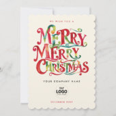 レトロメリークリスマスレッド会社のロゴウォータカラー (正面)