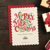 レトロメリークリスマスレッド会社のロゴウォータカラー