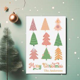 レトロメリークリスマスワンフォト シーズンカード